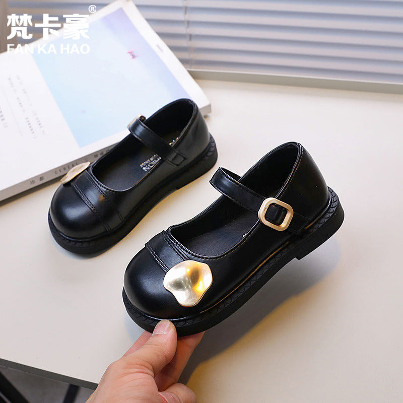 Vancahao girls' french mary jane shoes - new autumn  collection, british style black leather shoes, perfect with skirts