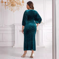 supply flannel embossed round neck handmade beaded lantern sleeves silmfashiondress special price