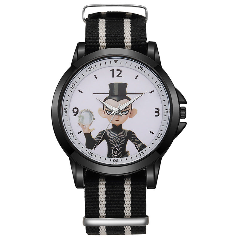 Cute cartoon nezha demon child descends to earth children's watch - stylish quartz watch for elementary school students, boys and girls