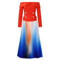 D3309 new  cross-border fashionable and elegant one-shoulder top and maxi skirt african style set for european and american export