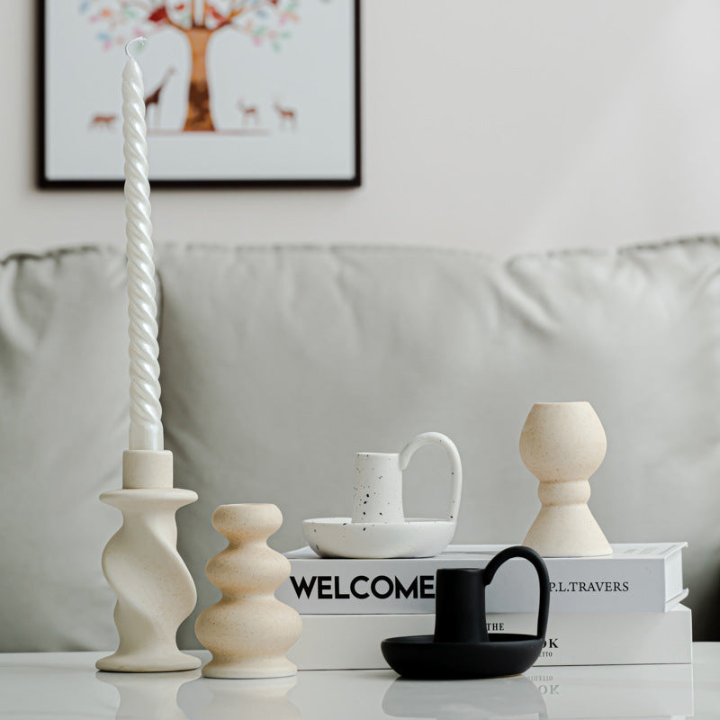 Nordic ins ceramic candle holder candle light dinner props romantic candle holder home dining table table decoration ornament