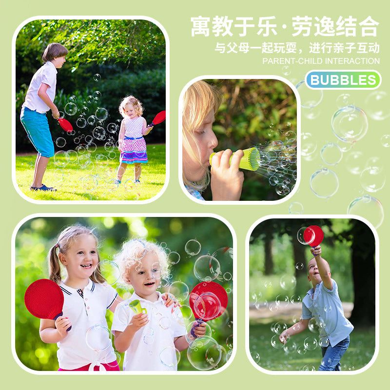 Kids' outdoor bubble toy - tiktok viral style - bubble blower with ping pong bubble function - manual magic bubble gun