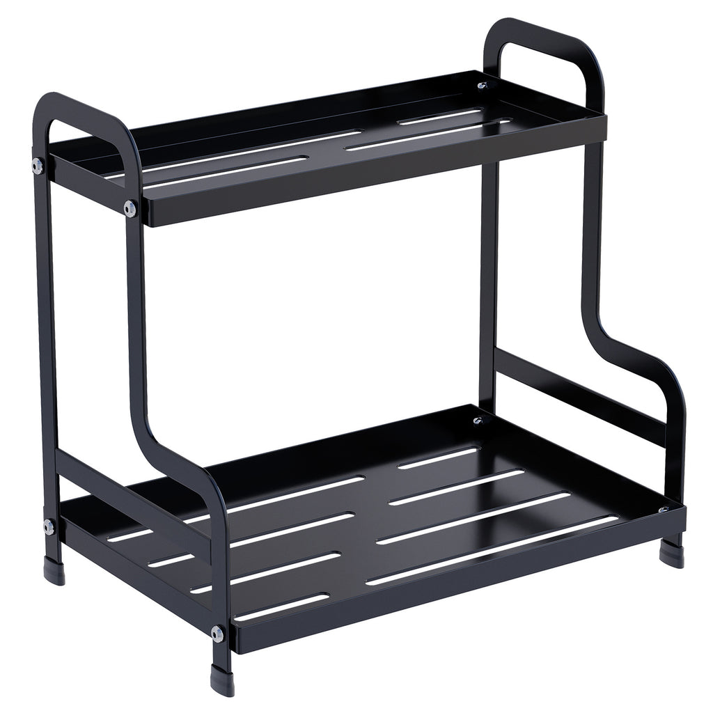 Double-layer cosmetics rack, skin care products, perfume storage box, bathroom finishing shelf, bathroom countertop, vanity rack.