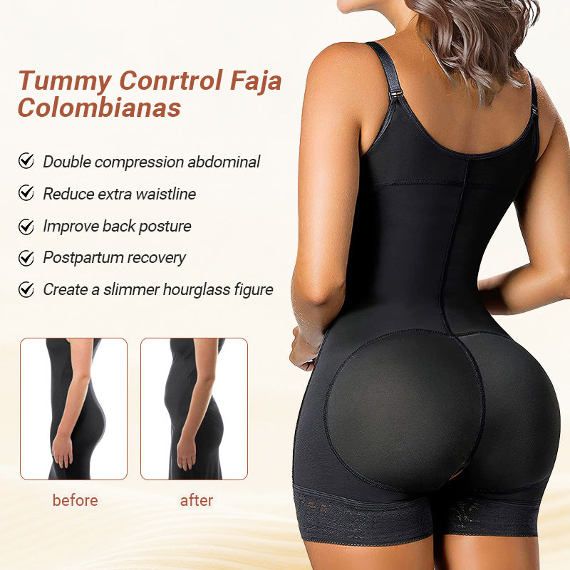 Women's high-waisted lace bodysuit shapewear - postpartum tummy control, butt lift, hip slimming, and body shaping