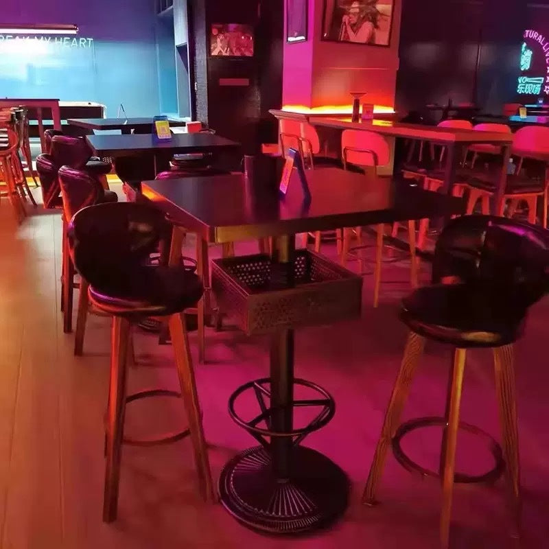 Bar clear bar ktv cafe high table and chair combination retro bar stool industrial style bistro loose table