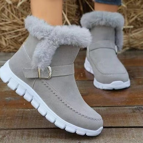 Export new arrivalwinterfashion women's boots bootsk-stylethickened short bootsfleece-linedheattechflats cotton shoes for women
