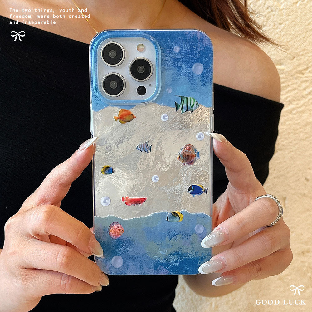 Deep sea fish phone case for apple 16 pro max, drop-proof iphone 17 protective cover, apple 17 cross-border