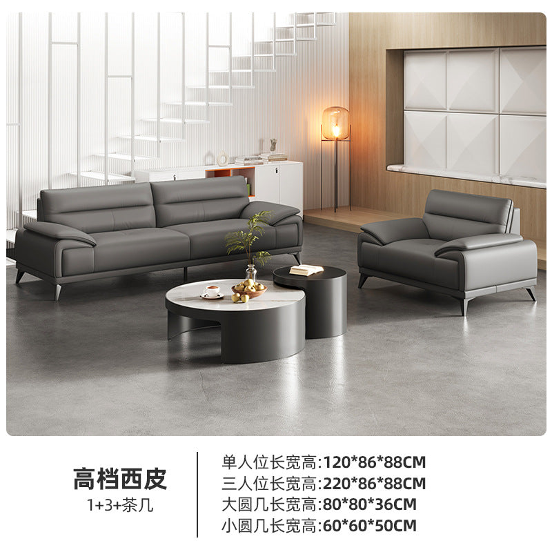 Italian minimalist stainless steel round rock slab coffee table, modern and simple living room set for small apartments, light luxury tea table combination