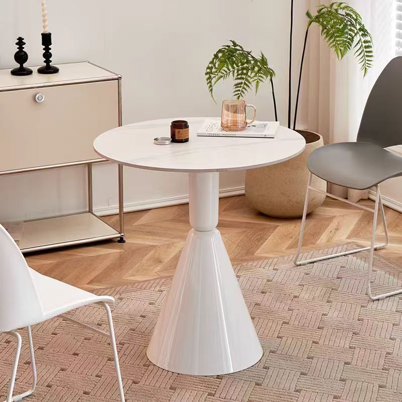 Cream style slate round table accessible luxury negotiation table and chair combination for home living room casual reception table and chair package wholesale