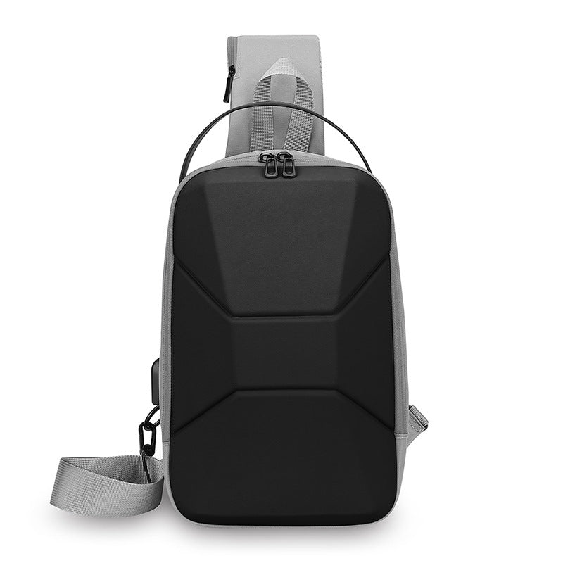 Factory wholesale summer new breast bag messenger bag men's waterproof USB charging shoulder bag light locomotive bag