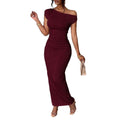 independent station new arrival cross-border cute fashion water ripple oblique shoulder dressin stock