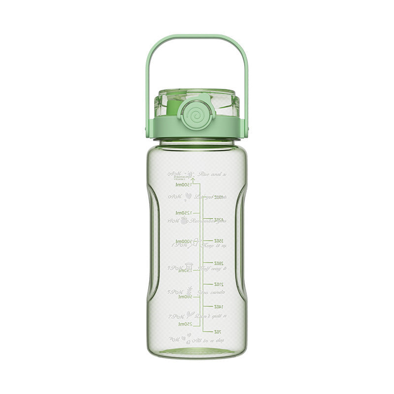 Summer new arrival: large capacity sports water bottle - high temperature resistant, dual-drink spout, drop-proof, portable fitness bottle, stylish plastic cup