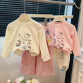 New spring girls' long-sleeve base layer t-shirt top, stylish and casual baby girl's fashionable sweatshirt, trendy children's clothing