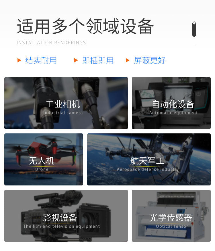 Class 6 Shielded CAT6 with ear screws High-speed industrial network cable Gigabit industrial network cable Camera waterproof network cable