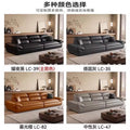 Italian normcore black sailboat genuine leather sofa modern casual living room lazy sofa accessible luxury house straight row sofa