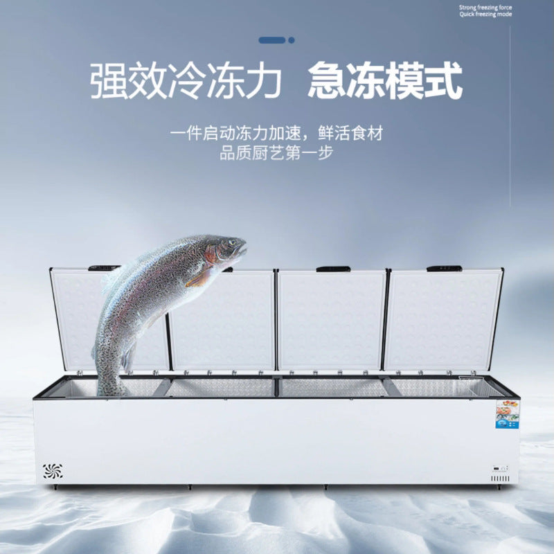 Large-capacity freezer for supermarkets, large-capacity freezer, horizontal freezer, single-door and double-door freezer for frozen meat