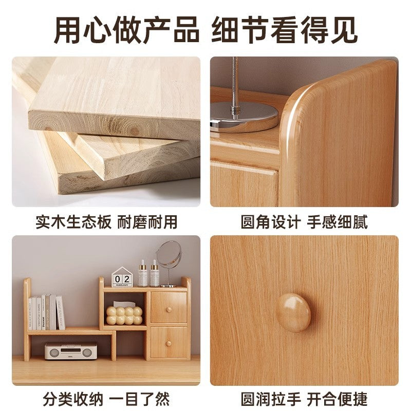 Solid wood core desktop bookshelf dormitory desktop storage office station storage simple corner multi-layer telescopic bookcase