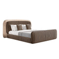 Modern casual wedding bed fendi blended color matching classy large apartment master bedroom bed 1.8m soft pack double fabric bed
