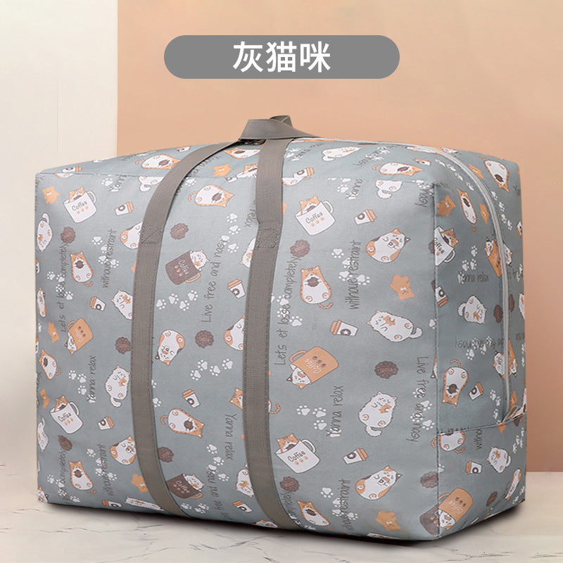 Oxford cloth quilt bag, clothes storage bag, student moving duffel bag with zipper, dust-proof packing bag wholesale.