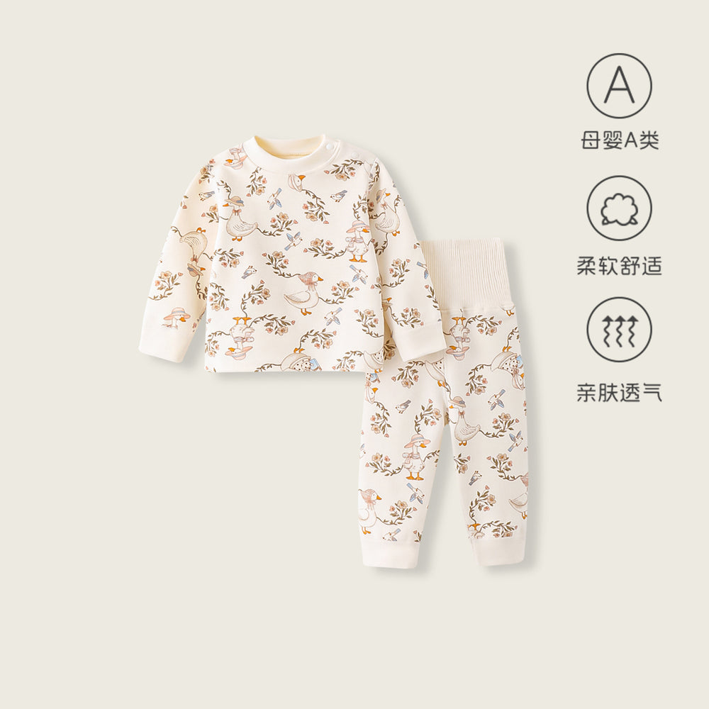 Baby comfort fleece cotton 300g autumn clothes high waist belly protection boneless class a fall and winterkidsheattechintimatessuit
