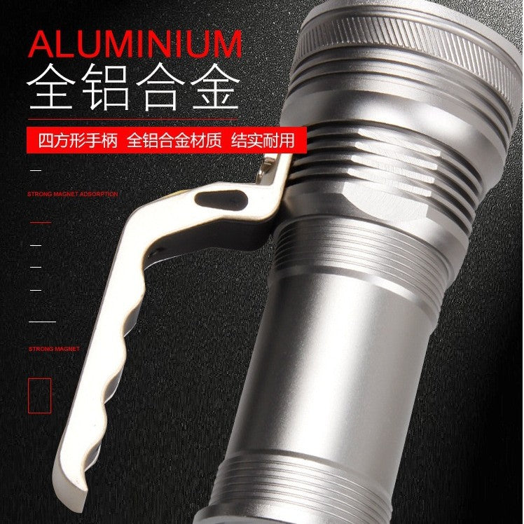 DC direct charging portable flashlight strong light remote USB charging searchlight LED strong light mobile phone power supply charging portable light