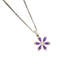Fall and winternew arrival flash diamond purple snowflake necklace women's earrings ring accessible luxuryniche style design full diamond sweater chain wholesale