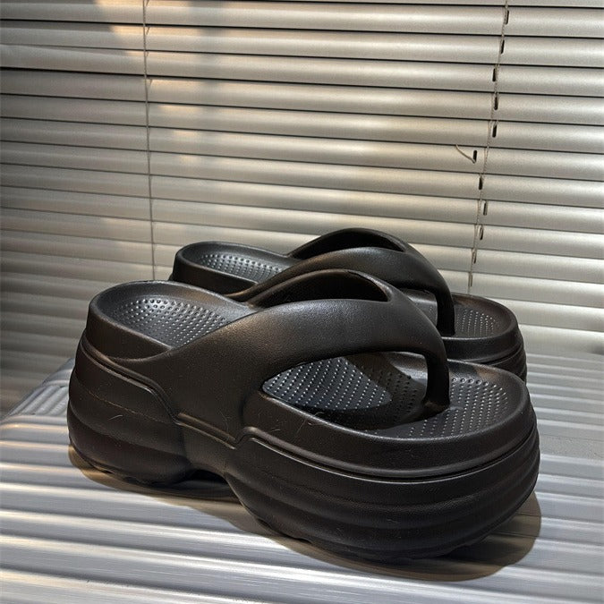 9cm height increasing slippers women's thick sole flip flops women's flip flops women's shoes outwear 2024new women's sandals wholesale
