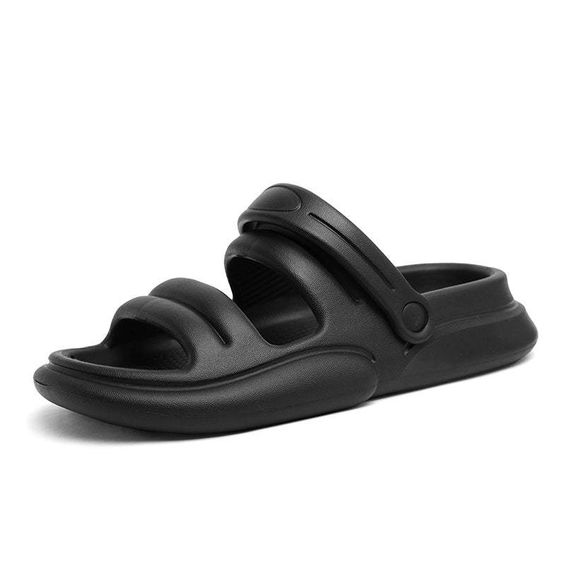 Summer men's fashion trend outdoor wearing slippers women's  large-size couple sandals men's household one-word drags men