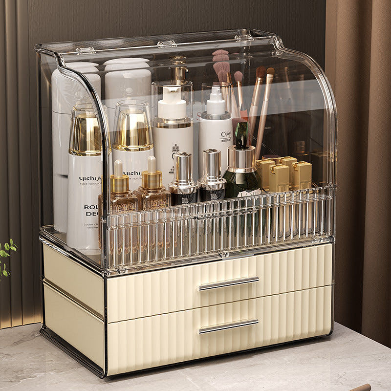 Desktop Cosmetics Storage Box Drawer Type Light Luxury Large Capacity Dresser Skin Care Products Mask Shelf Anti-dust