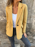 fashion cross-border coat fall and winter new arrival women's casualwoolen lapel button flap pocket pantsoutwear