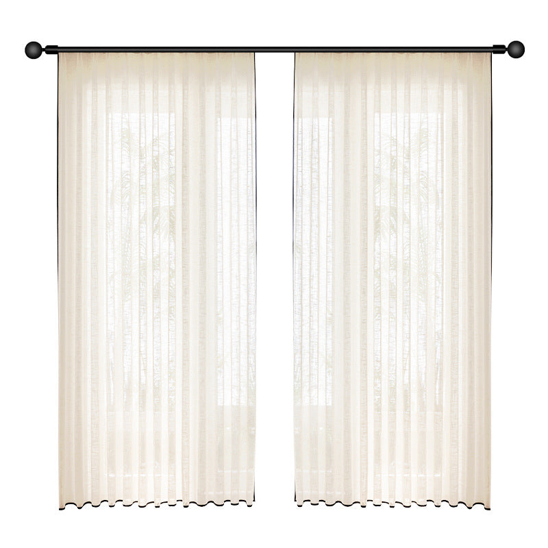 French gauze curtain light-proof curtain linen living room balcony japanese style window screen medieval style keqiao shaoxing wholesale