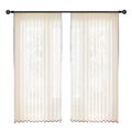 Cream medieval linen japanese style log style fufeng black edge gauze light-proof window gauze curtain living room balcony curtain