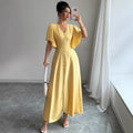 early spring new french casual chic dress - button-down design, slim fit, perfect for banquets, cocktail parties, and tea time