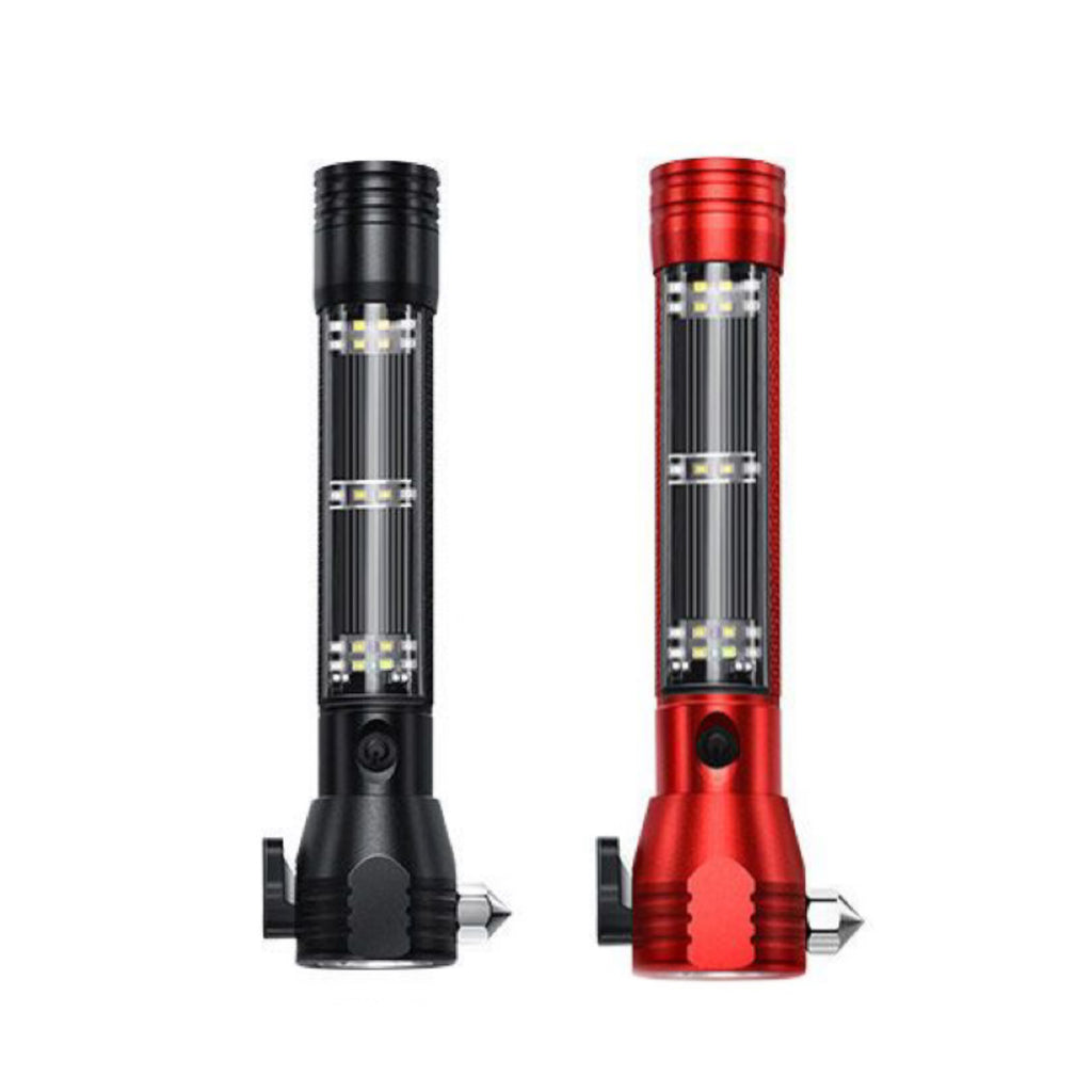 Car self-rescue safety hammer Car multi-function strong light flashlight Rechargeable student self-defense flashlight Power bank