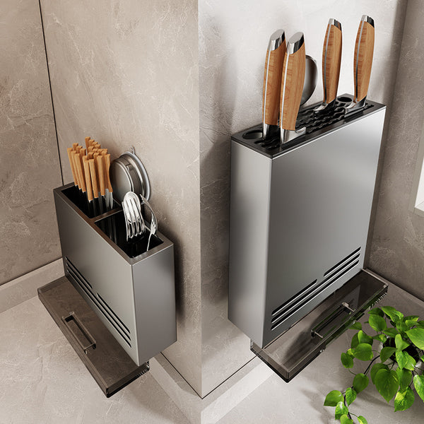 Suction cup, knife holder, shelf, no punching, household wall-mounted multi-functional kitchen knife, chopstick cartridge, knife, kitchen storage box