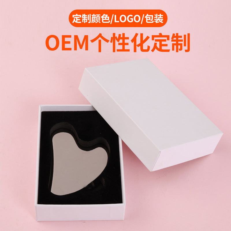 304 stainless steel scraping board facial beauty facial acupoint dredging meridians metal tendon pulling stick heart-shaped scraping blade