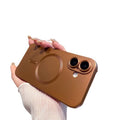 Liquid metal paint magnetic compatible iphone 17 desert gold phone case with apple 16 pro lens film protective cover