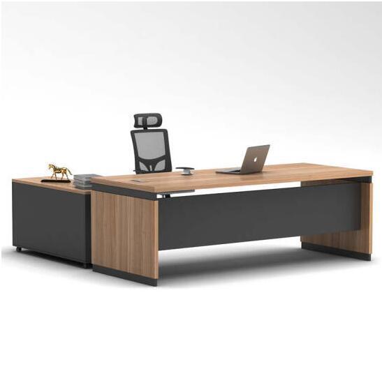 Modern minimalist office desk and chair set - executive office furniture for managers, presidents, and business owners - single desk, executive desk