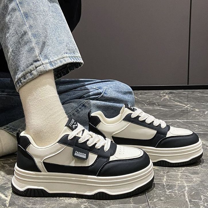 Popular little white shoes women's spring and autumn 2024 new shoes versatile thick baseplate shoes heightening ins sports shoes