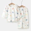 Baby underwear set summer thin pure cotton unisex baby mesh air conditioning suit pajamas infant round neck set