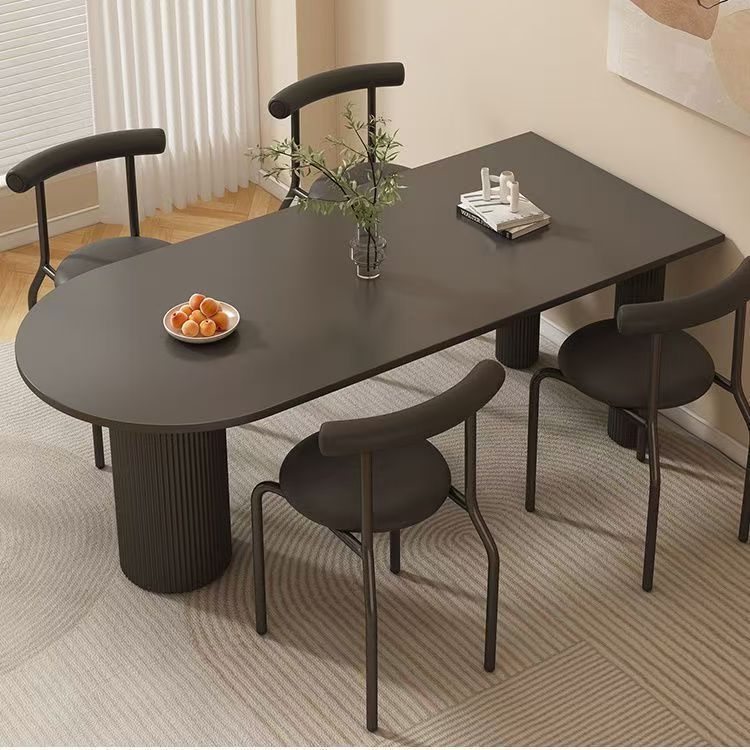 Cream style roman column slate dining table and chair combination casualfor home small apartment island table dining table all-in-one roman column table