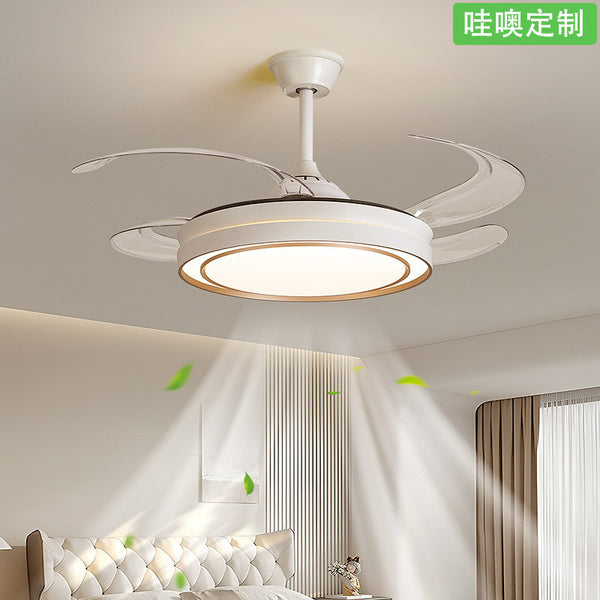 [Wow] Fan light Modern simple invisible silent electric fan integrated ceiling light High wind living room ceiling fan light