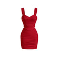 Amazon cross-border women's fashion  spring/summer new collection: ruched bodycon two-piece set - cami top & bodycon mini skirt