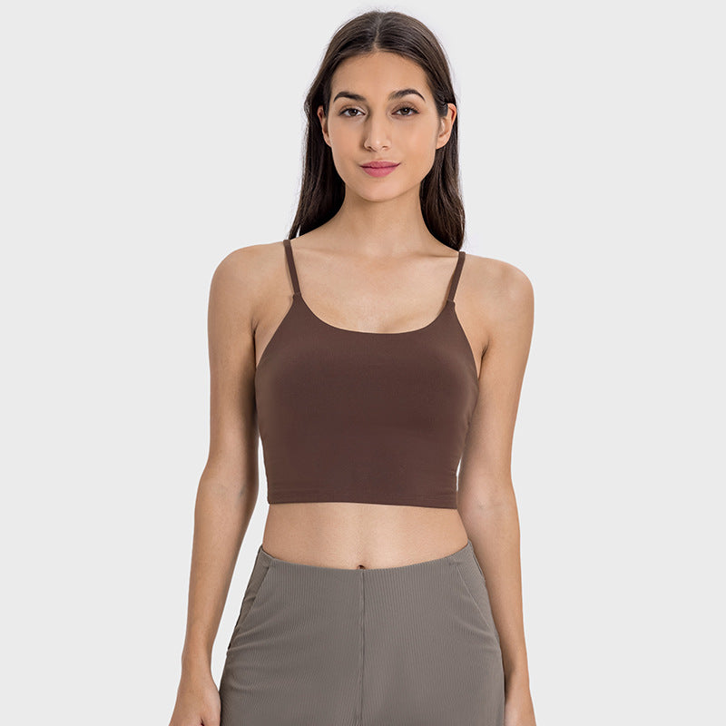 New women's yoga top - sports bra with padded cups, spaghetti straps, and beautiful back design - fitness tank top, yoga vest c5238