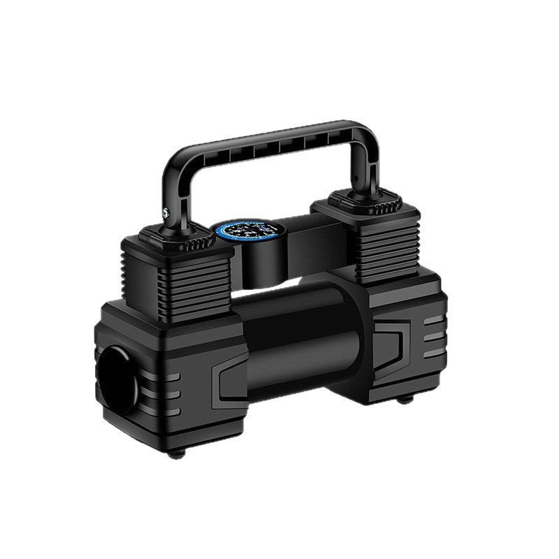 Dual-cylinder 12v car tire inflator pump with light - portable and illuminated for cars