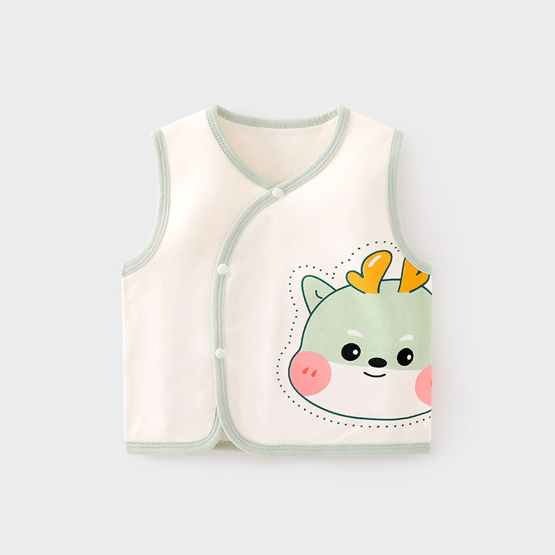 Babibele autumn winter baby belly vest baby double layer vest kids waistcoat vest pure cotton heattechtops