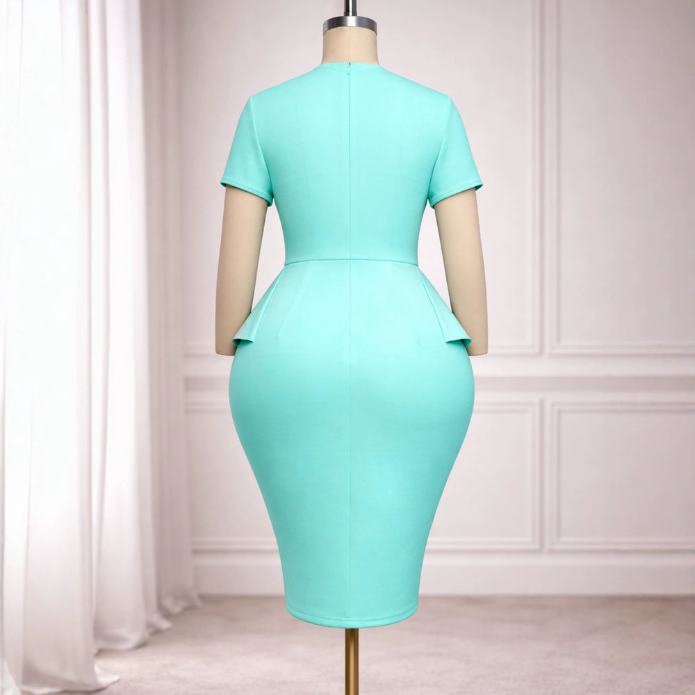 ruffleselegantelegance hip-hugging dress drapedhigh waist mint green party evening dressdresses
