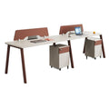 Minimalist modern screened desk with stool set - computer desk office furniture for employees and staff