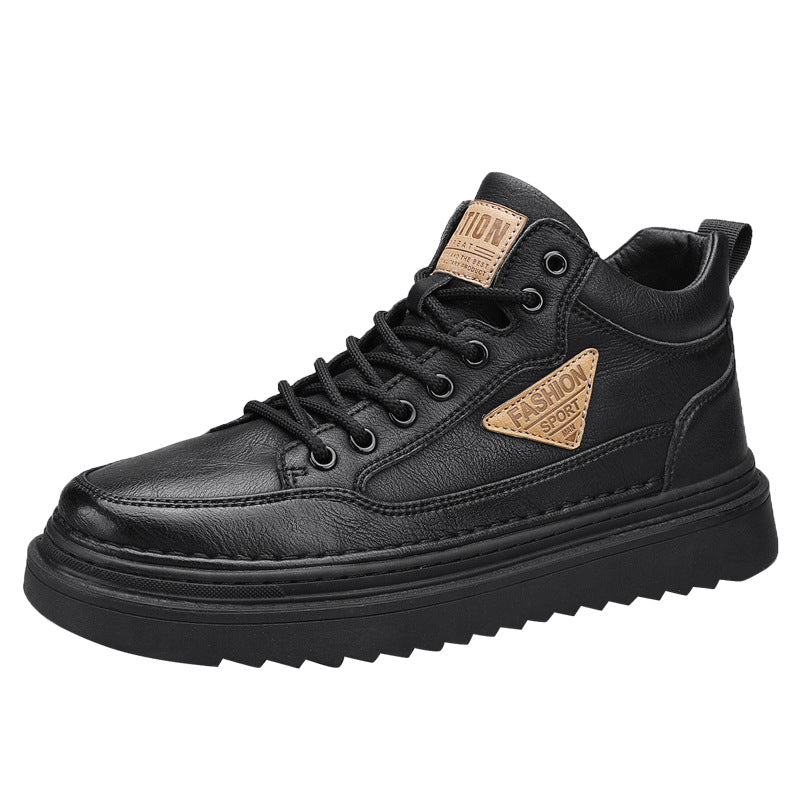 Men's martin boots: new 2025 autumn collection - high-top, british retro, fashionable casual leather shoes for men - thick sole, height increasing