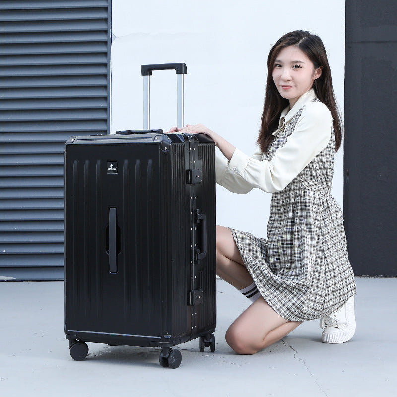 Large capacity aluminum frame thickened fashion luggage zipper 28 inch sports men's trolley case checked travel silent universal wheel